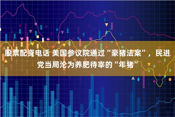 股票配资电话 美国参议院通过“豪猪法案”，民进党当局沦为养肥待宰的“年猪”